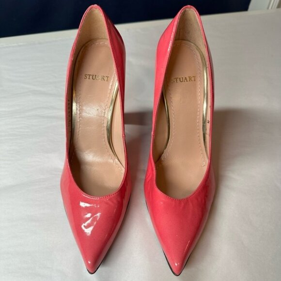 Stuart Weitzman Pink ; Red Patent Leather Pumps Size 6 - Picture 15 of 15